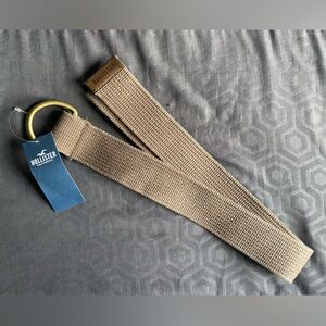 Hollister men Beige Woven D-Ring Belt